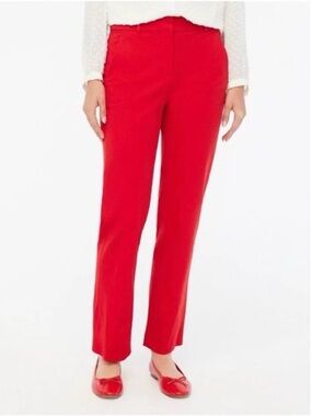 J.Crew Kallie Straight Leg Ankle Pants Red Career Trouser Size 12